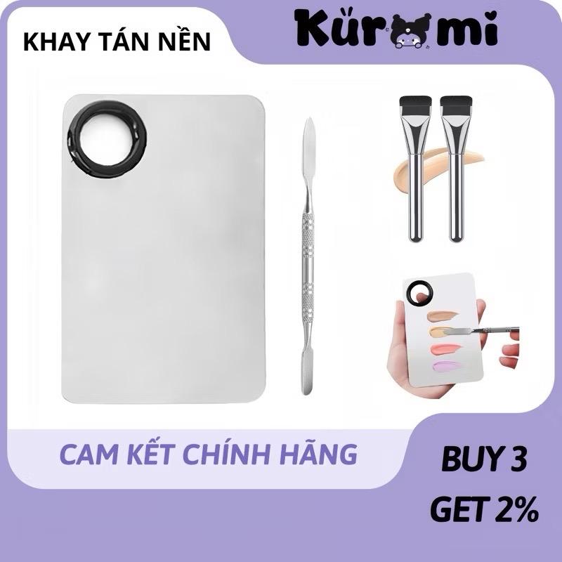  Bộ Dụng Cụ Khay Thìa Trộn Tán Kem Nền Bằng Thép Chính Hãng Chống Gỉ Dễ Vệ Sinh Cosmetic Mỹ Phẩm Trang Điểm Nữ Women 