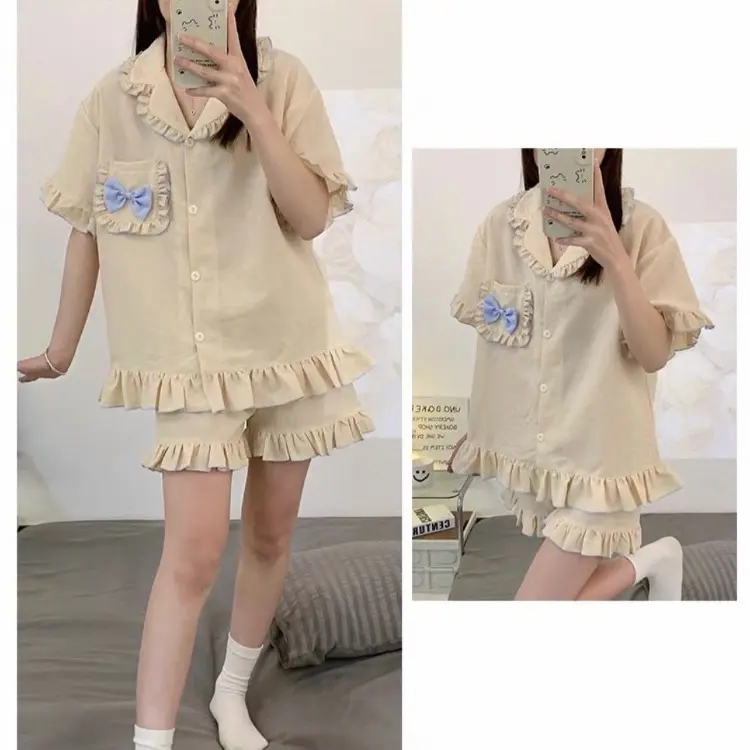 Piyama bunga klasik banyak motif Panjang 8