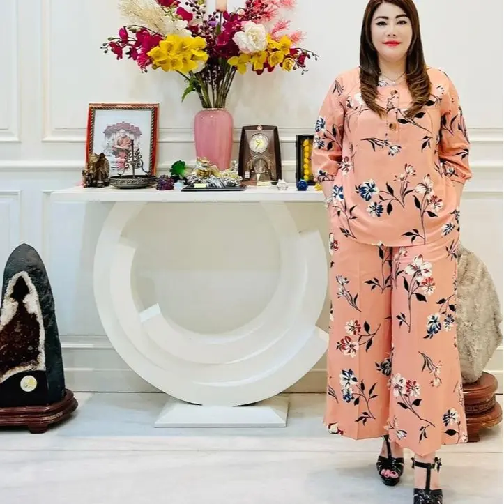 PICKCLOTH - 238780 stelan rayon twill celana panjang terbaru kekinian jumbo one set cewe baju dan celana kulot 1