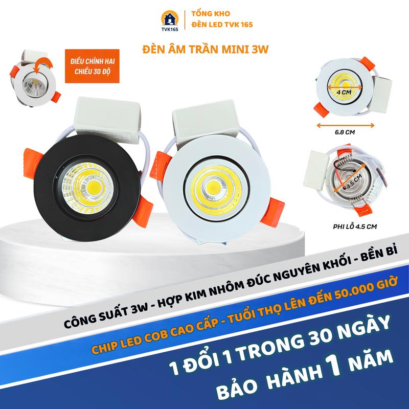 Đèn Led Âm Trần Spotlights 3W CTMLights Lỗ Khoét 45mm Độ Chiếu Sáng Cao Có Thể…