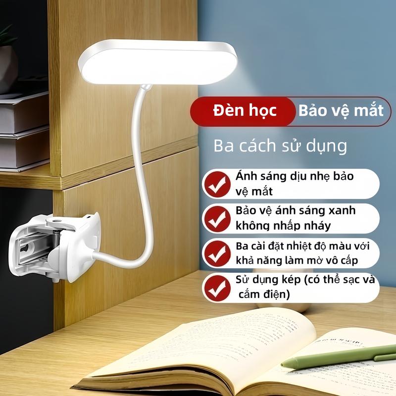 HINAR Đèn bàn sạc này cung cấp ba nguồn sáng: ánh sáng trắng, ánh sáng ấm và ánh sáng trung tính, có thể điều chỉnh độ sáng dễ dàng.
