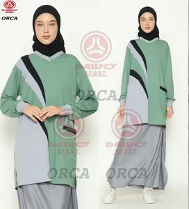 Setelan Baju Senam Muslimah Rok Celana / Model Celana Rok Muslimah Setelan Olahraga Wanita Muslimah Kaos Panjang Sport