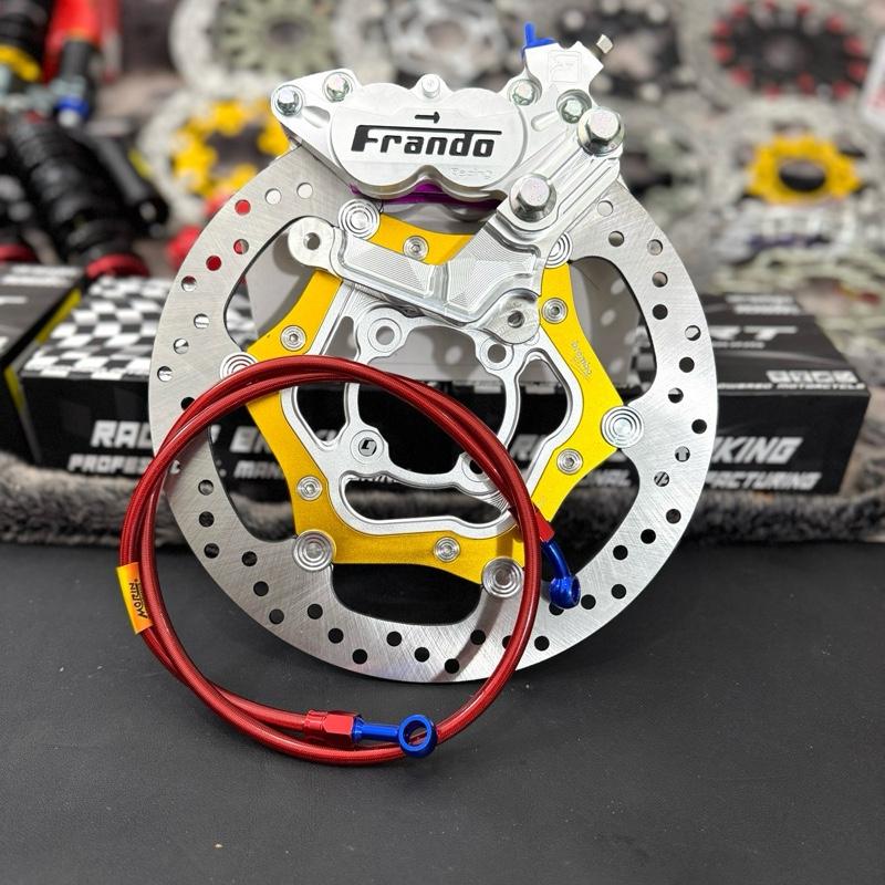 Combo heo Fando 4 piss + đĩa 267mm over size + dây dầu Morin trước + pass 4pis 304 - Phụ Kiện, Phụ Tùng