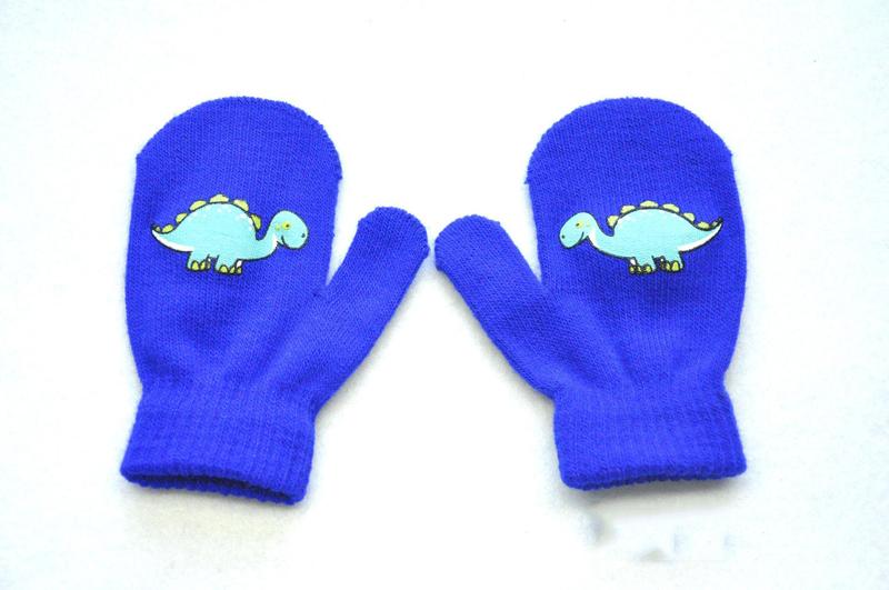 Product Introduction of New Winter Outdoor Knitted Baby Gloves For 1-3Y Children Pupil Student Cute Dinosaur Full Finger Mittens Autumn Warmer Hand 12