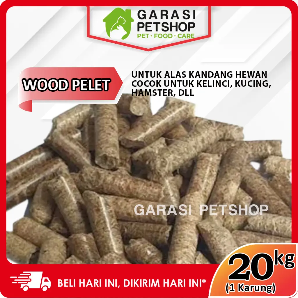 WOOD PELLET 20 KG PELET KAYU ALAS KANDANG KUCING KELINCI WOOD PELET 20KG
