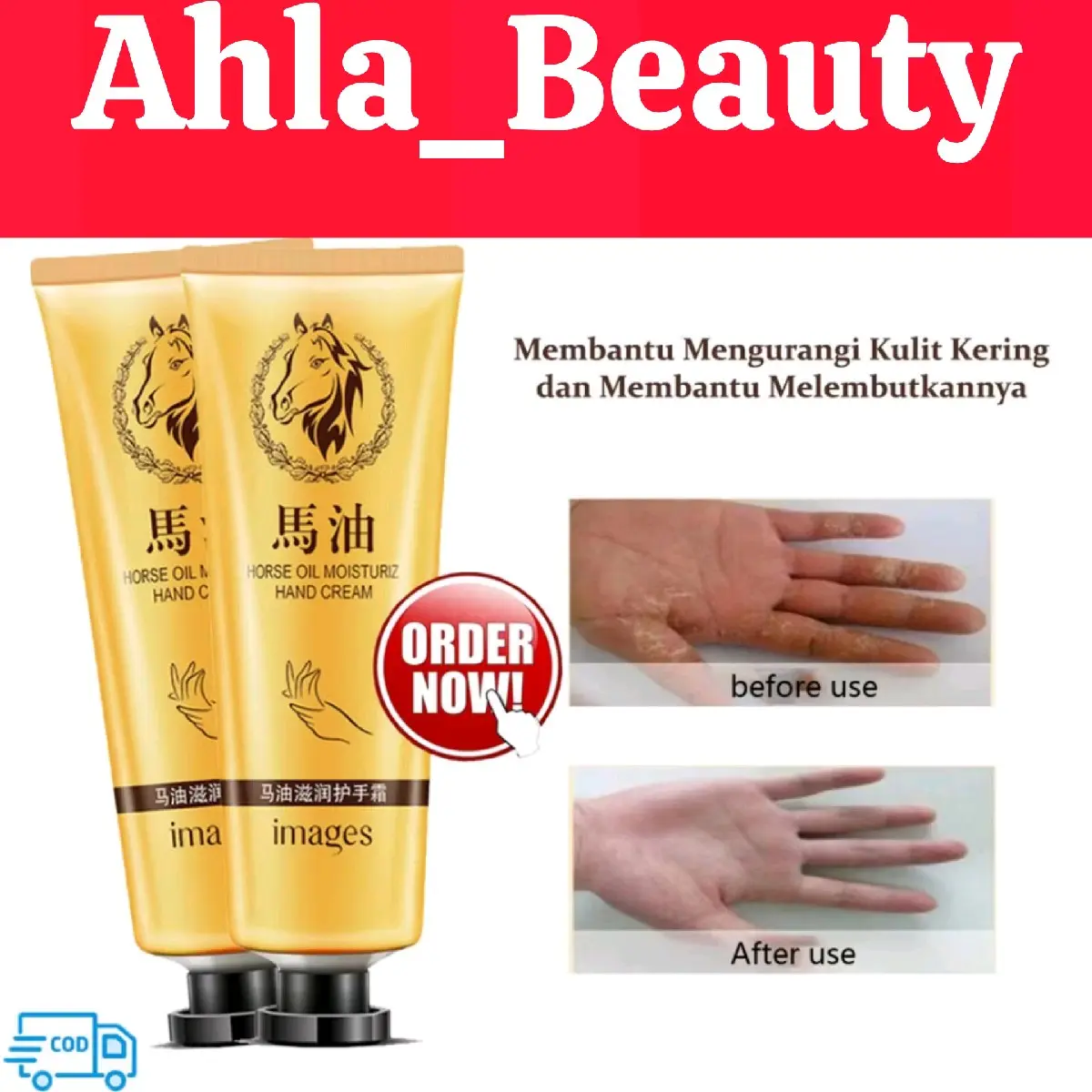 PAKET 2 PCS Images Hand Cream horse Oil Krim Pelembab Tangan Kering