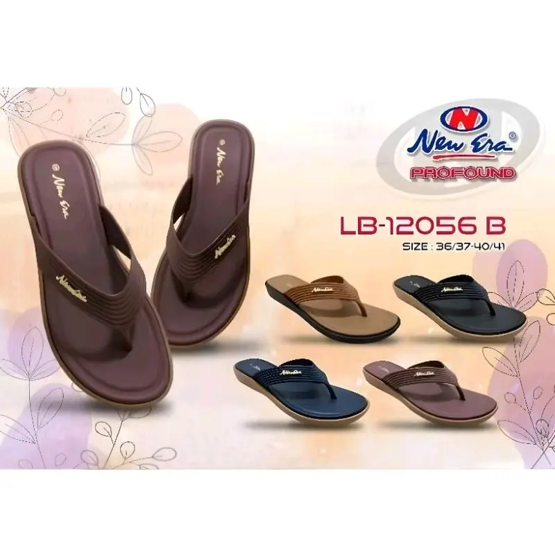 SANDAL JEPIT WANITA KARET JELLY PLATFORM NEW ERA LB 12056 B TERLARIS