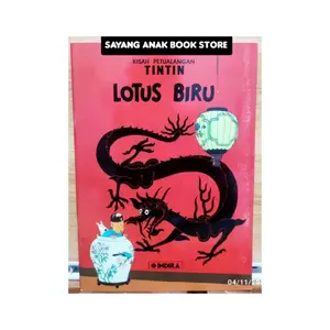 Buku Komik Langka Kisah Petualangan Tintin Lotus Biru 62 Halaman 29 x 22 cm Manga