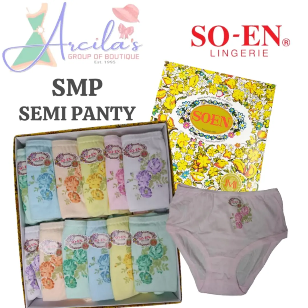 SOEN SEMI PANTY DOZEN PRINTED RANDOM DESIGNS COTTON