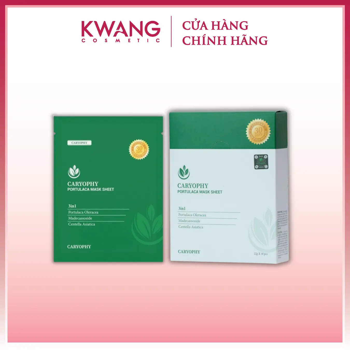 Hộp 10 Miếng Mặt Nạ Caryophy làm dịu cho da mụn 22g Hàn Quốc Skincare Cosmetics Nữ
