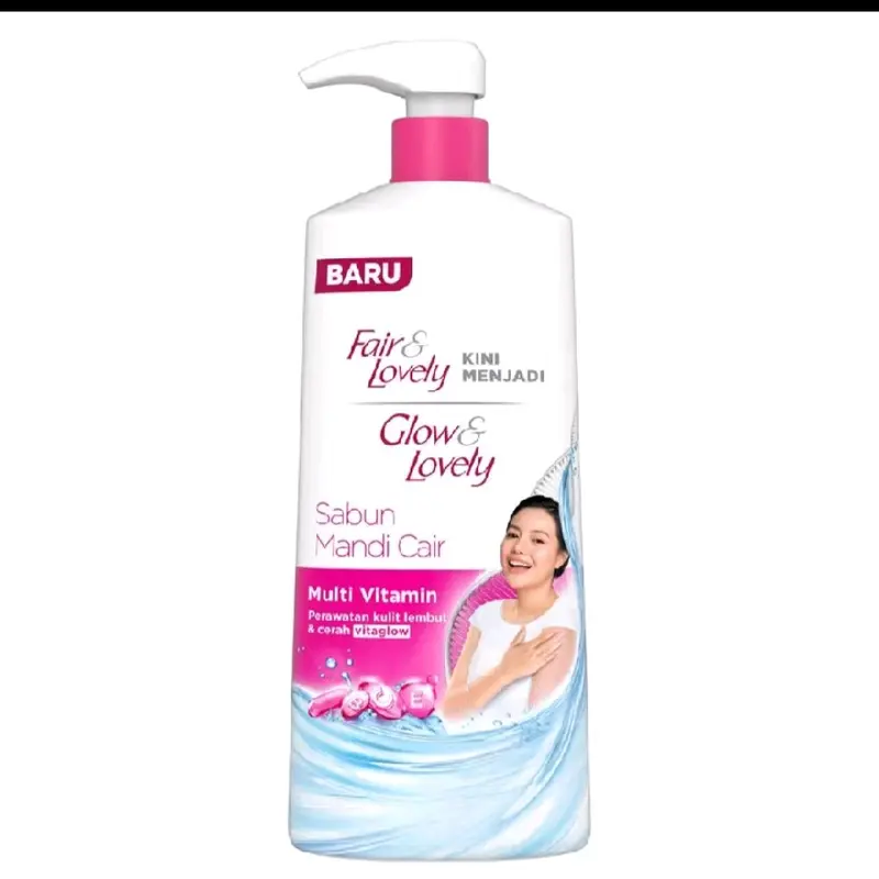 Glow & Lovely Sabun mandi PINK cair 550mL MULTI VITAMIN Mencerahkan 2