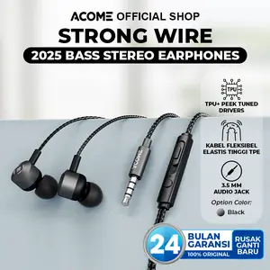 【BISA COD】ACOME Wired In Ear Metal Earphone AW09 / Headset Strong Material Aluminium Material Speaker Membran HD 10mm Garansi 24 Bulan Bass Microphone