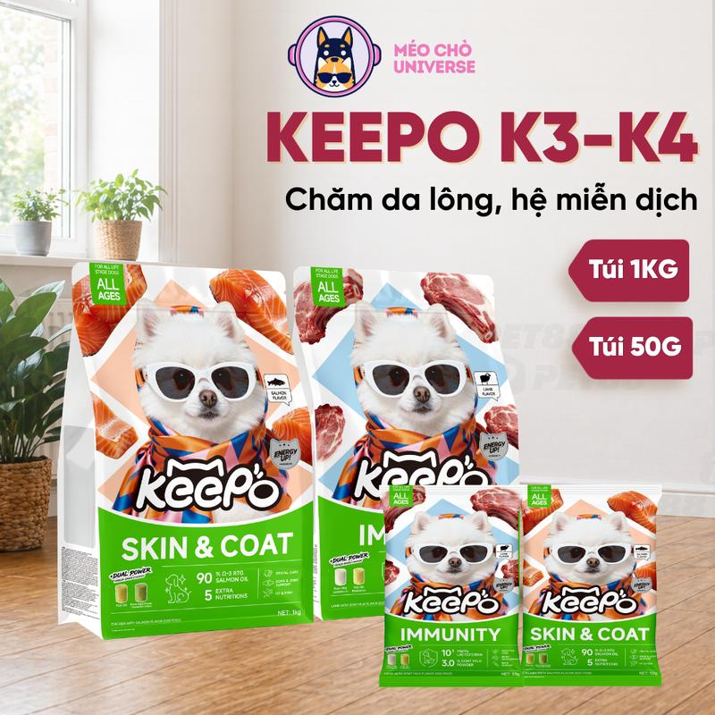 Hạt Cho Chó Keepo K3 / K4 Gói 1KG - Giúp Lông Bóng Mượt, Tăng Sức Đề Kháng,…