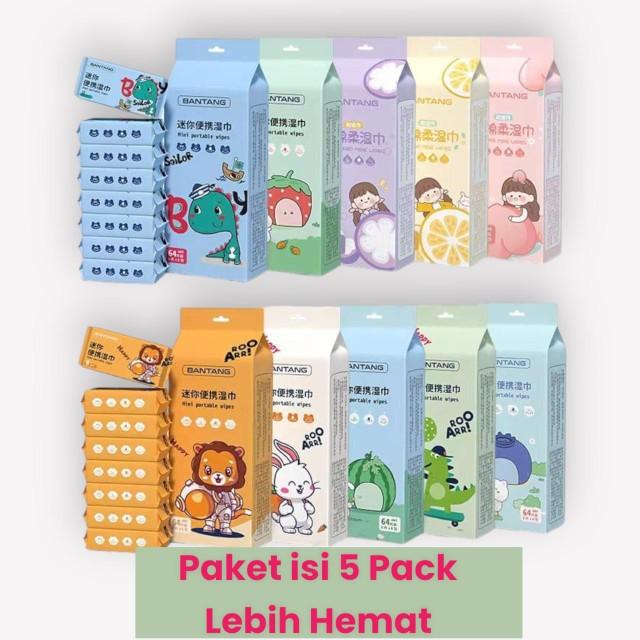 (LM) PROMO 5Pack Mix Motif Tisu Basah Promo Tisu Mini Travel Size Karakter Lucu Tebal Lembut Cocok Untuk Anak dan Bayi Tissue Wipes (LM) PROMO 5Pack Mix Motif Tisu Basah Promo Tisu Mini Travel Size Karakter Lucu Tebal Lembut Cocok Untuk Anak dan Bayi Tissue Wipes