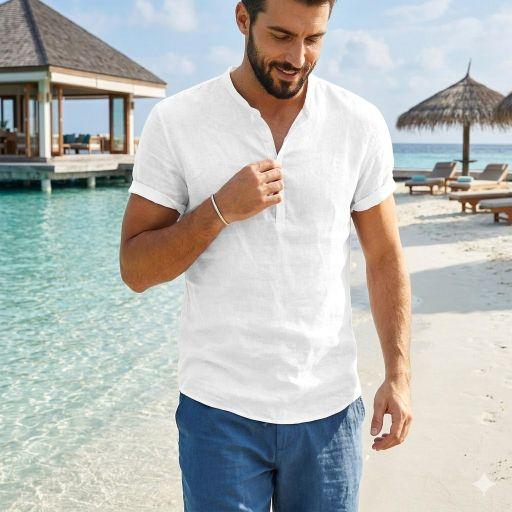 Celana Pendek Slim Hypoallergenic Linen Premium Casual Santai Pantai Liburan Rumah Sport Tidur Bahan Linen Desain Slim Fit