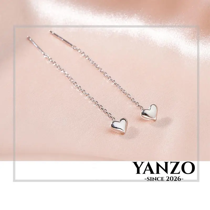 [Yanzo] Anting benang hati jarum perak S925 wanita A687