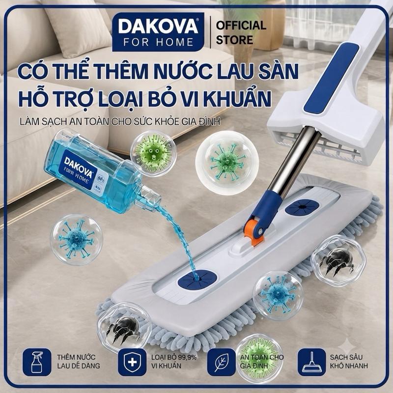 ( DAKOVA 9/9 ) Cây Lau Nhà Tự Vắt Thông Minh Xoay 360 Độ KHÔNG KÈM XÔ , Dụng Cụ Vệ Sinh Hiệu Quả