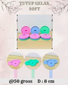 tutup gelas per lusin (12 pcs ) tutup plastik tutup cangkir ( TERLARIS )
