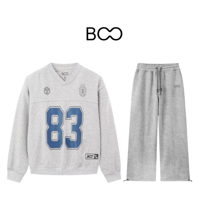  BOO - Bộ Quần áo Nỉ chân cua Unisex Logo Chất Liệu Mềm Mại Thoải Mái Kiểu Dáng Thời Trang Hiện Đại 