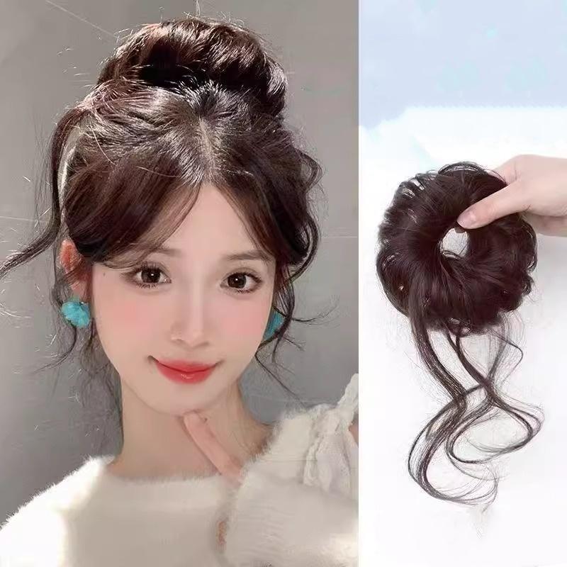 Tóc Giả Đầu Wanzi, Bao Gồm Dây Buộc Tóc, Cuộn Dây, Râu Rồng Nhẹ Nhàng, Nụ Hoa, Đầu Wanzi Bên, Tóc Mô Phỏng, Túi Tóc Giả Trung Quốc Mới 1