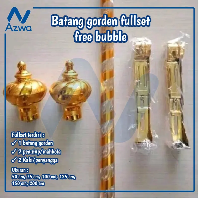Batang gorden ukuran 30 cm sampai 200 cm Fullset murah free bubble wrap 0