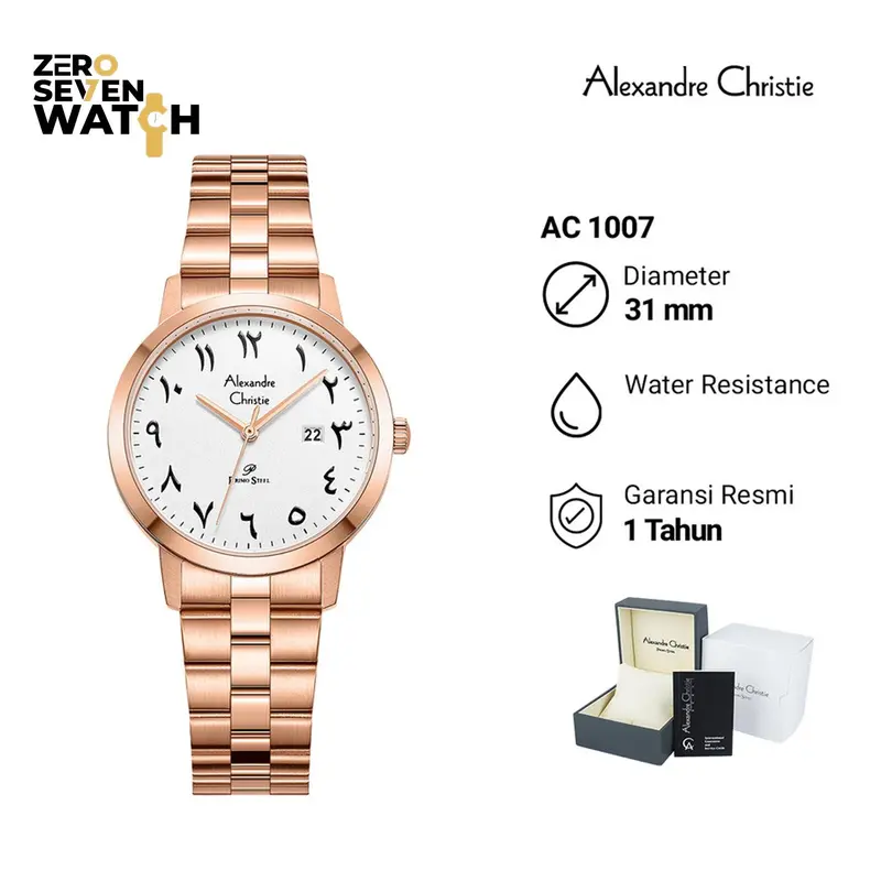 Jam Tangan Wanita Alexandre Christie AC 1007 Stainless Original Garansi Resmi 1 Tahun quartz watches 5