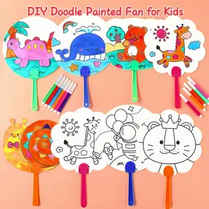Kipas Kertas DIY Anak - Kipas Warna untuk Mewarnai, Kerajinan Tangan & Seni Anak