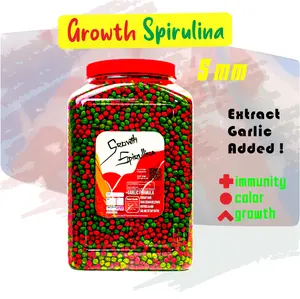Pakan Pelet Makanan Ikan Koi Growth Spirulina [TOPLES MEGA SIZE & REFILL 1KG] Ekstrak Bawang Putih Toples IKANESIA