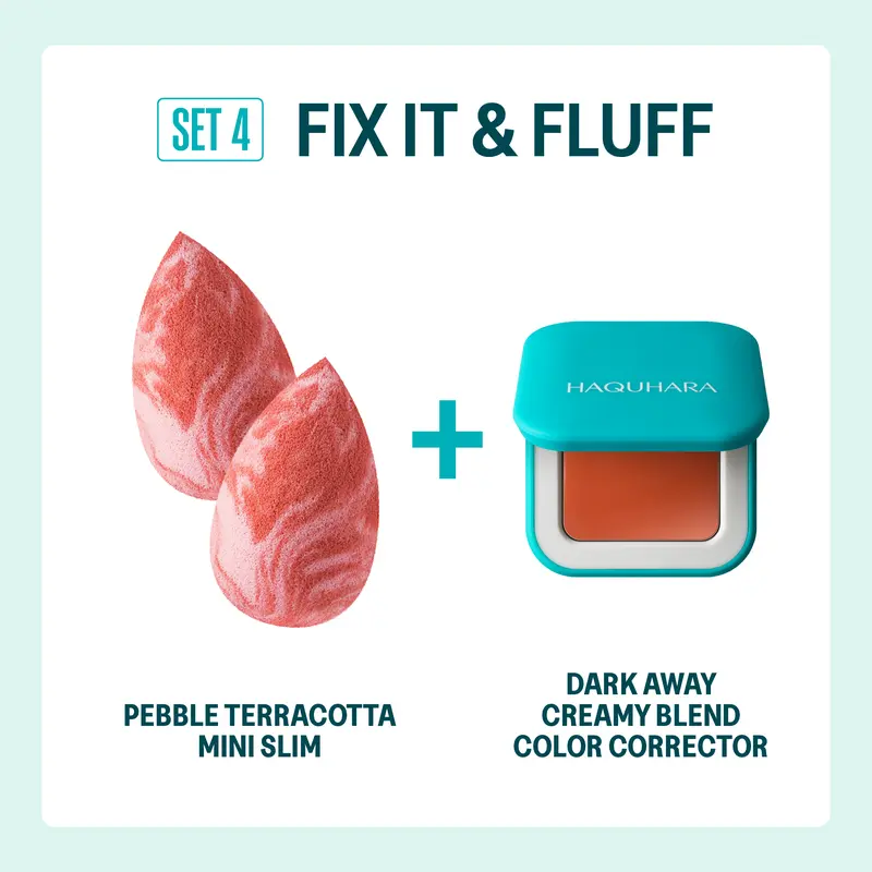 Haquhara Fix It & Fluff Set / Sponge dan Color Corrector 0