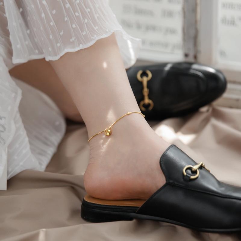 Product Introduction of Small bean letter anklet female summer light luxury niche design sense senior spice girl anklet Internet red accessories 1