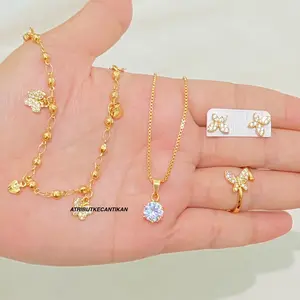 Set Perhiasan Model Cople kupu2 Lengkap 1 Set