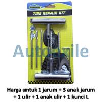 Gambar Set Alat Tambal Ban Luar Tubeless Jarum dan Ulir Kikir Besi Bonus Serap Anak Refill Tubles Tubless Peralatan Perbaikan Tambal Bocor Heavy Duty Tire Repair Kit - Silver dari Autoexile Kota Medan 2 Tokopedia