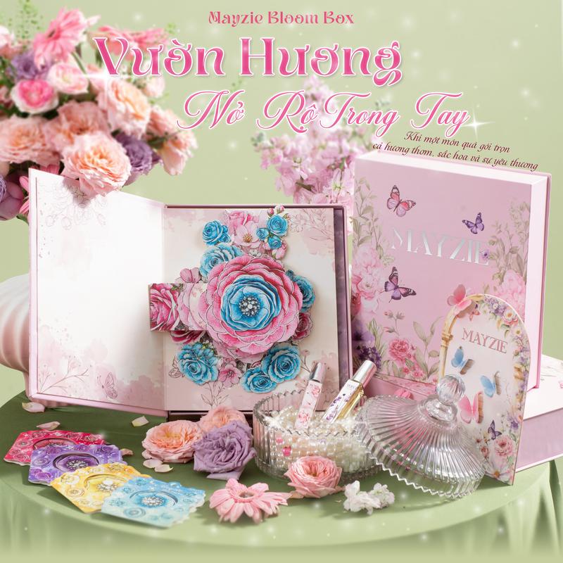 [Mayzie Bloom Box] Quà Tặng Bạn Gái Phiên Bản Hoa Xoay 3D, Hộp Quà Tặng Nước Hoa Nữ Tinh Tế Dành Cho Người Thương