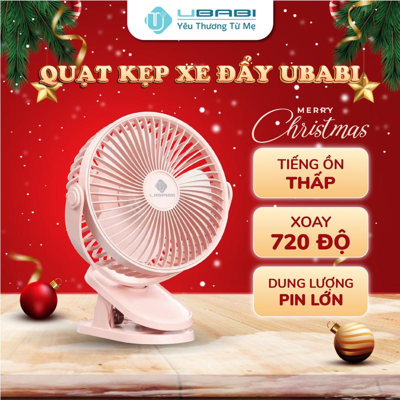  Quạt Kẹp Xe Đẩy Cho Bé UBABI UB-QU001 Quạt Kẹp Tích Điện Đa Năng Pin Khoẻ An Toàn Cho Bé 