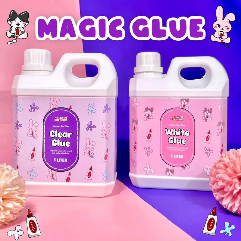Magic Glue by Slime Bintaro || Clear Glue || White Glue || White Glue dan Clear Glue Termurah || Clear Glue dan White Glue 1 Liter || Clear Slime Lem Bening || White Glue Lem Putih || Lem Untuk Slime 0