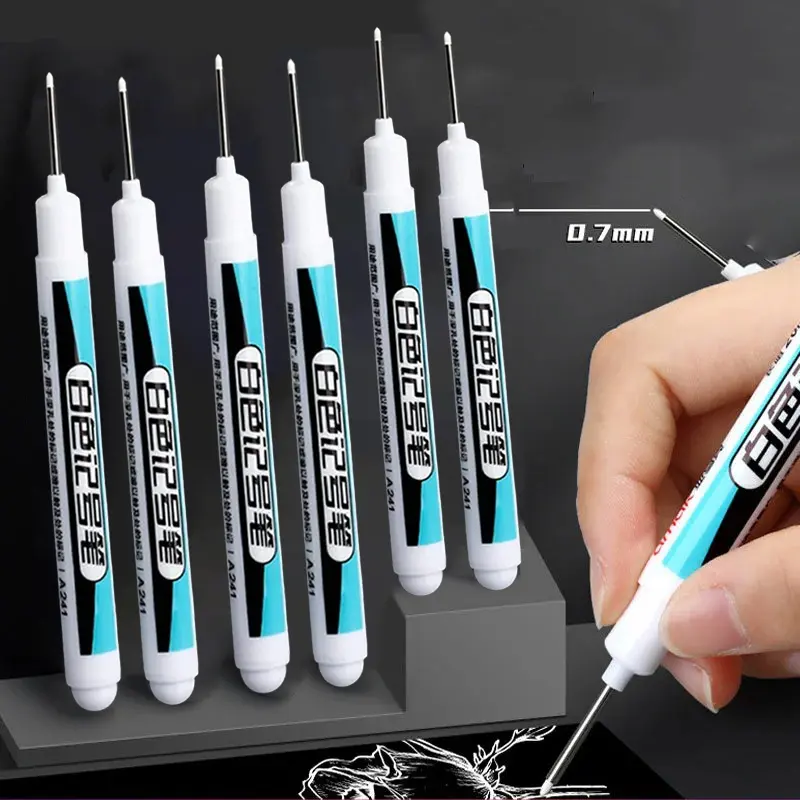 COD Amak Spidol Permanen Waterproof Long Nib Marker 0.7mm 10 PCS - A241 Terbaru