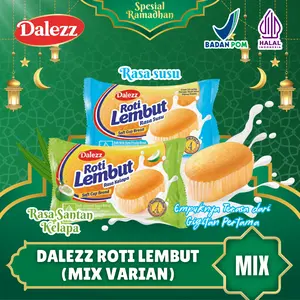 [KARTINI DAY SALE] 20 pcs Dalezz Roti Lembut Aneka Rasa Susu, Santan, dan Mix. Sudah HALAL dan BPOM