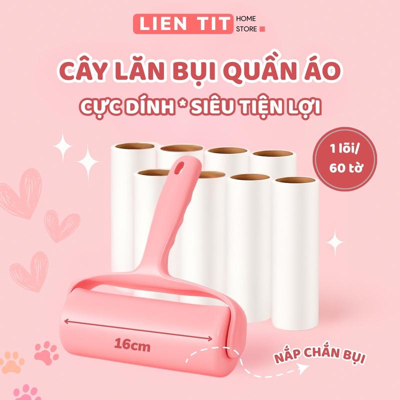 Cây Lăn Bụi Làm Sạch Quần Áo, Chăn Ga, Đệm Sofa, Thanh Lăn Lông Chó Mèo Có Lõi Thay Thế