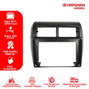 FRAME HEAD UNIT ANDROID 9 INCH AGYA DAN AYLA 2013 UP WARNA HITAM & SILVER