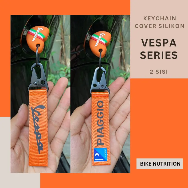 GANTUNGAN KUNCI MOTOR VESPA DAN MOBIL KEYCHAIN MOTOR BAHAN LANYARD NYLON BIKIN KECE DAN STYLISH!! 4