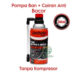 Pompa ban darurat + cairan anti bocor ban tubeless ARCHELE 350 ml