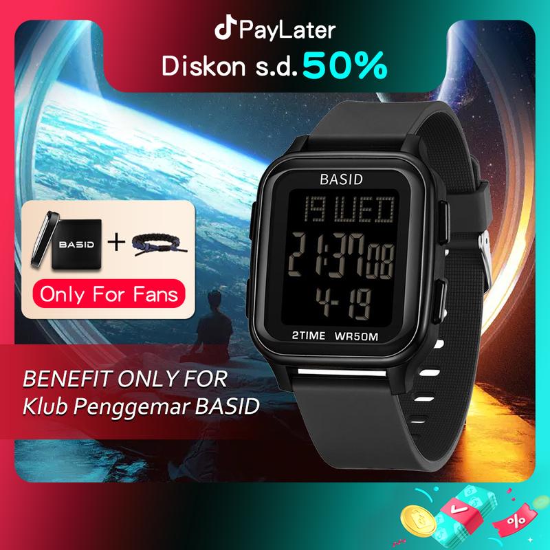 BASID Jam Tangan Pria Wanita DigitalChronograph Sport Watch Dual Time ...