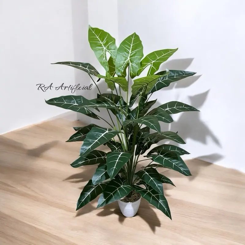 Keladi TALAS 36Daun artificial dengan pot pirus