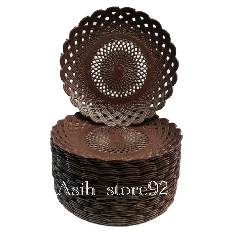 PAKET 3 LUSIN 36 PCS Piring Rotan Plastik