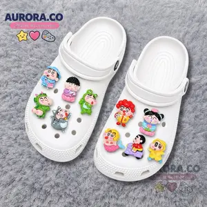 AURORA Hiasan Sandal Motif Shinchan Resin Berkualitas Tinggi Warna Glossy Cerah Unisex Fun Cocok untuk Anak-anak dan Dewasa Ukuran 2.5 cm