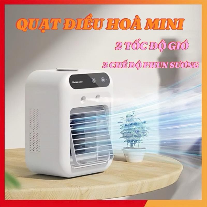 Quạt điều hoà tích điện Mini cooler 500ml 2 tốc độ gió, 2 chế độ phun sương làm mát công xuất  quạt 25W