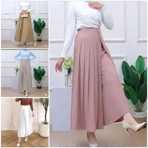 Celana Rok Kulot Husna Model Highwaist Variasi 2 Kancing Depan Allsize Fit To XL untuk Tampilan Elegan dan Nyaman
