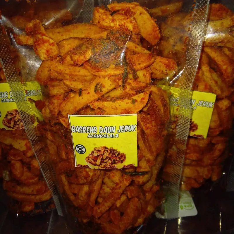Keripik Kering Basreng Pedas Daun Jeruk Snack Makanan - Food 0