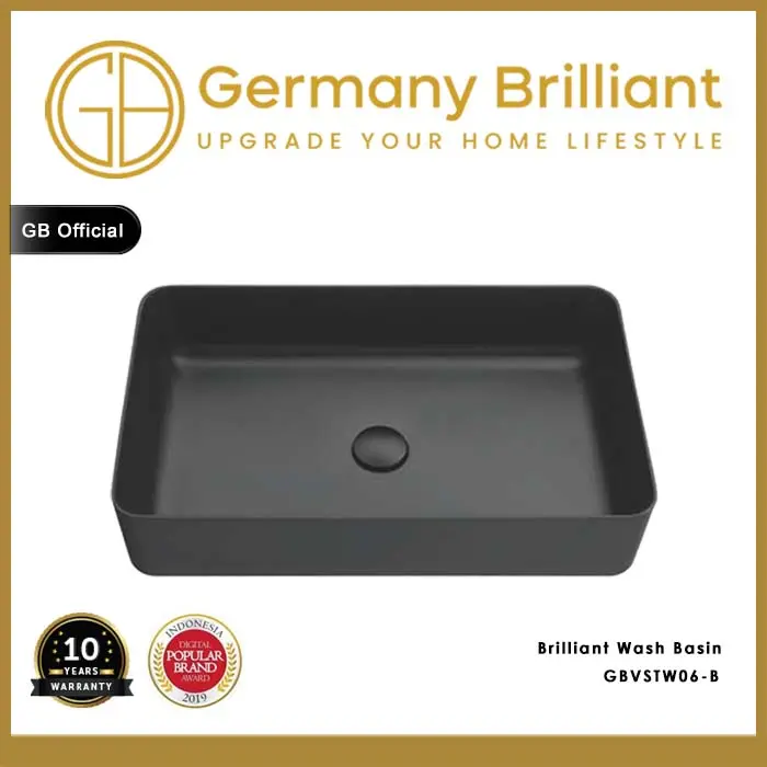 Germany Brilliant Wastafel Hitam Atas Meja GBVSTW06-B