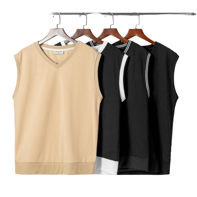  Áo Gile Nam Nữ Unisex Form Rộng Bigsize 2XL - Màu Đen Viền Trắng - Menswear 